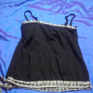 Black Trendy Padded Crop/ Tank Top