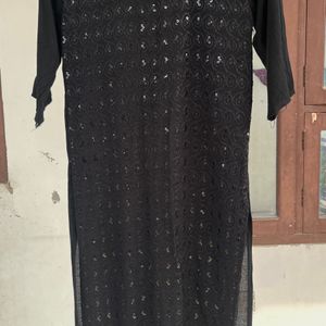 Black Chikankari Embroidery Kurta