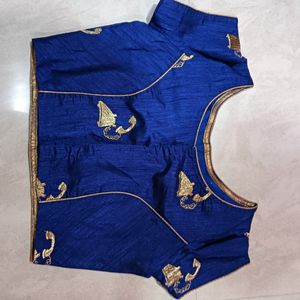 Navy Blue Color Stitched Blouse ,Non Paded Blous