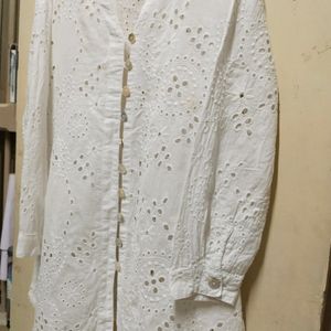 White Flawless Shiffli Top Front Open