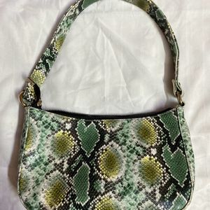 Cobra Print Shoulder Bag