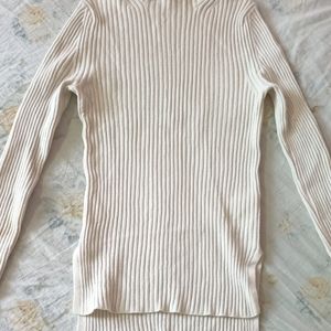 White High Neck Sweater