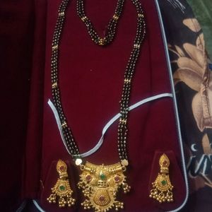 Beautifully Design Mangalsutra Chain With Earing