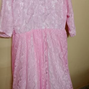 A New Baby Pink Long Frock With Cancan Inside