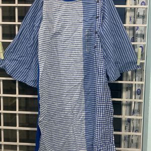 Max Blue White Kurta(Woman)