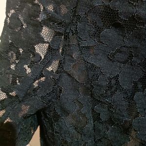 Black Blouse Net Front Open (Women's)