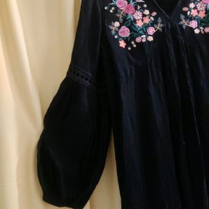 Black Embroidered Dress