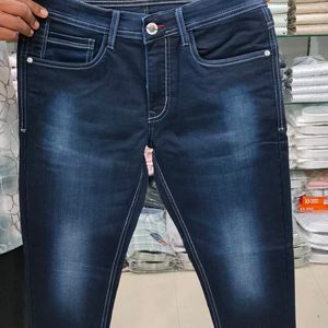 Man Slim Fit Dark Blue Jeans