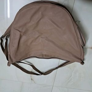 Two Way Beige Purse And Bagpack