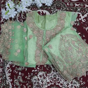 Green Colour Sharara Suit With Dupatta😍