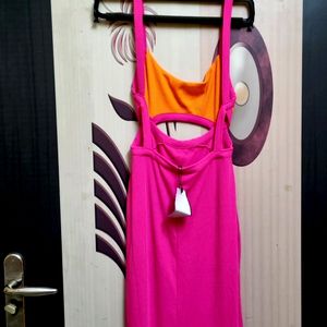 Trendyol Pink And orange colour block Dress