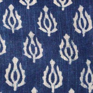 New Indigo Cotton Linen Saree