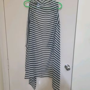 Price Drop! White & Black Striped Geogrette Shrug