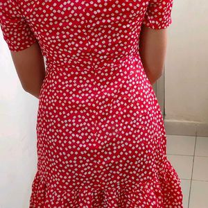 SHEIN Daisy Print Red Dress🍒🍷🎀