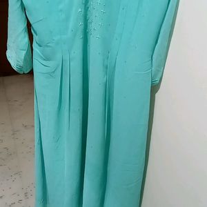 Green Long  Georgette Kurta