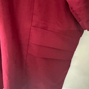 L Size Marie Claire Sleek 3/4th Sleeve red Top