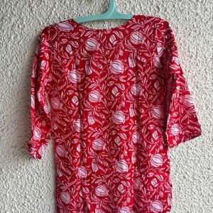 Red Printed Kurti