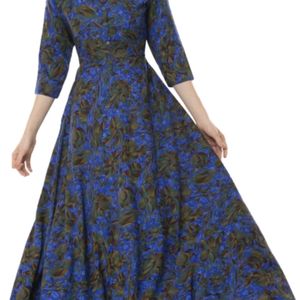 Women Fit And Flare Blue Dress