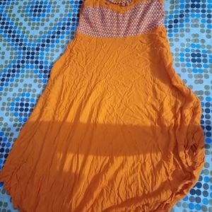 Beautiful Orange Kurta In Cotton