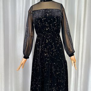 Korean Starry Velvet Dress