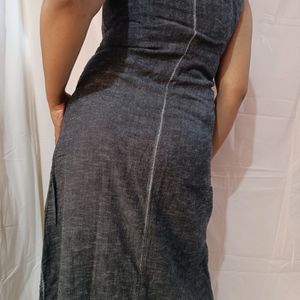 Women's Sleeveless Midi Slit Dress.