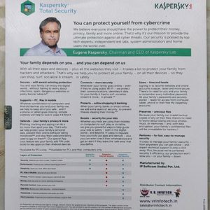 1 Year 1 Device Kaspersky Total Security Protection