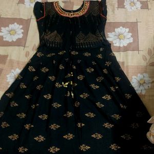 Black Beautiful Mirror Work Frock