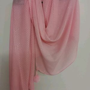 Pink Crincle Cotton Hijab