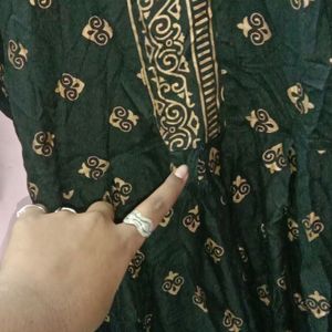 Black Rayon Kurti With Golden Prints