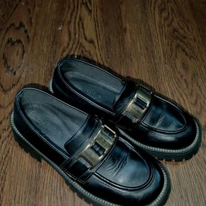 Chunky Loafers With Metal Buckle Detailing