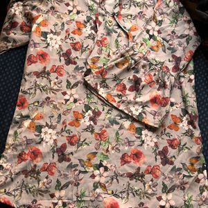 Floral Print Short Kurta