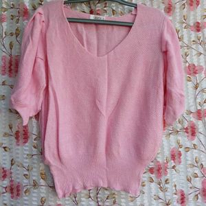 Pink Ballon Sleeve Top