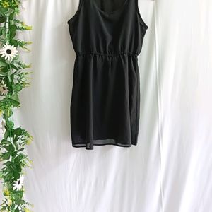 Plain Black Skater Dress