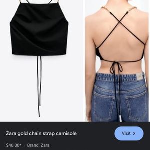 ZARA gold chain backless top