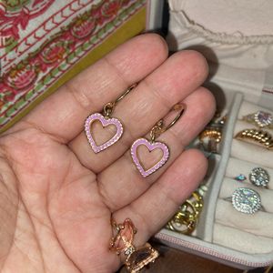 Accessorize Heart Shape Earrings With Ring