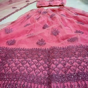 Beautiful Onion Pink Heavy Work Lehenga