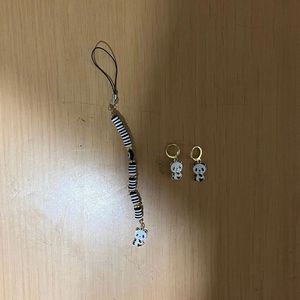 New Combo Of Phone Charm And Earrings