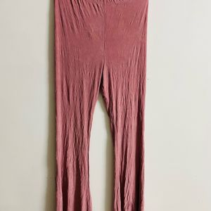 Women Pink Bootcut Ruched Pant