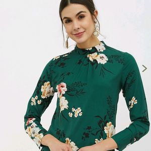 Harpa Green Floral Printed Top