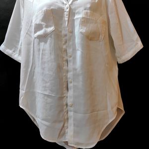 High Low Transparent White Shirt