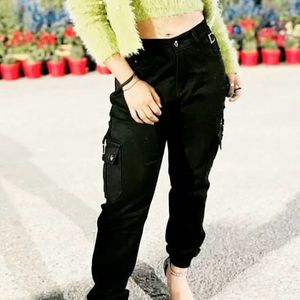 Women Black Stylish Pants Like Joggers