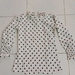 White Polka Dots Top