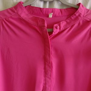 Rose pink coquettecore solid top(women)