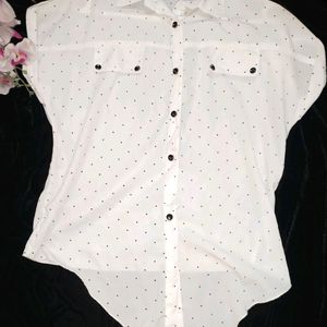 Women white Polka Dot Shirt