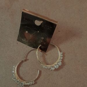 Hoop Earrings Gold And White