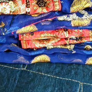 Sarees... Sequence Work Transperant Saree Without Blouse Piece