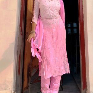 Baby Pink Umbrey Kurti Set