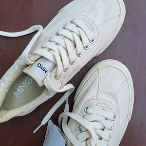 Mango Off White Solid Sneakers