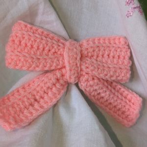 Crochet Bow Hairclip🎀🩷