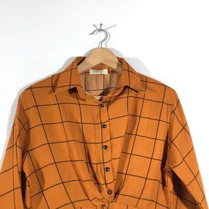 Mustard Yellow Checked Top(Women’s)